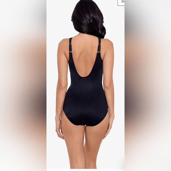 Miraclesuit Oceanus One Piece Swimsuit NWOT Size 10 Black - Picture 2 of 5
